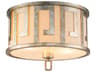 Lucas McKearn Lemuria 2-Light Antique Silver Geometric Round Flush Mount