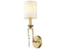 Lucas McKearn Lemuria 1-Light Distressed Gold Crystal Wall Sconce