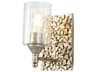 Lucas McKearn Mosaic 1-Light Silver Glass Wall Sconce