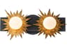 Lucas McKearn Soleil 2-Light Weathered Zinc Gold Black Glass LED Vanity Light
