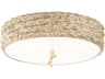 Lucas McKearn Trellis 3-Light Bone Brown Glass Round Flush Mount