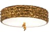 Lucas McKearn Trellis 3-Light Gold Leaf Glass Round Flush Mount