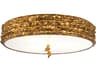 Lucas McKearn Trellis 4-Light Gold Leaf Glass Round Flush Mount