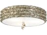 Lucas McKearn Trellis 3-Light Silver Leaf Glass Round Flush Mount