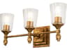 Lucas McKearn Vetiver 3-Light Gold Leaf Glass Vanity Light