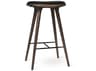 Mater Space Leather Dark Stain Oak Bar Stool