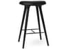 Mater Space Leather Black Stain Oak Bar Stool