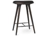 Mater Space Leather Beech Wood Dark Stained Counter Stool