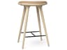 Mater Space Leather Oak Wood Soaped Counter Stool