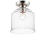 Maxim Lighting Acadia 1-Light Satin Nickel Glass Bell Semi Flush Mount