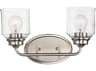 Maxim Lighting Acadia 2-Light Satin Nickel Glass Vanity Light