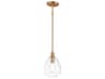 Maxim Lighting Babylon 1-Light Satin Brass Glass Bell Mini Pendant