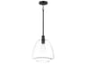 Maxim Lighting Babylon 1-Light Black Glass Bell Mini Pendant