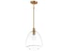 Maxim Lighting Babylon 1-Light Satin Brass Glass Bell Mini Pendant