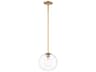 Maxim Lighting Branch 1-Light Natural Aged Brass Glass Globe Round Mini Pendant