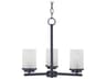 Maxim Lighting Corona 3-Light Black Glass Cylinder Chandelier