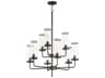 Maxim Lighting Crosby 9-Light Black Glass Candelabra Cylinder Tiered Chandelier