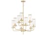 Maxim Lighting Crosby 9-Light Satin Brass Glass Candelabra Cylinder Tiered Chandelier