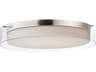 Maxim Lighting Duo 1-Light Satin Nickel Glass LED Drum Flush Mount