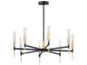 Maxim Lighting Flambeau 8-Light Black Antique Brass Glass LED Candelabra Chandelier