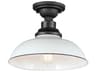 Maxim Lighting Granville 1-Light White Black Bowl Flush Mount