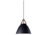 Maxim Lighting Nordic 1-Light Tan Leather Black Bell Pendant