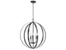 Maxim Lighting Provident 5-Light Black Candelabra Globe Chandelier