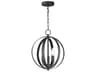 Maxim Lighting Provident 3-Light Black Candelabra Globe Chandelier