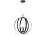 Maxim Lighting Provident 4-Light Black Candelabra Globe Chandelier