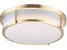 Maxim Lighting Rogue 2-Light Satin Brass Drum Flush Mount