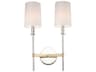 Maxim Lighting Uptown 2-Light Satin Brass Polished Nickel Wall Sconce