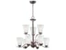 Maxim Lighting Vital 9-Light Bronze Glass Bell Chandelier
