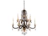 Metropolitan Chateau Nobles 10-Light Raven Bronze Sunburst Gold Crystal Glass Candelabra Chandelier