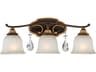 Metropolitan Chateau Nobles 3-Light Raven Bronze Sunburst Gold Crystal Glass Vanity Light