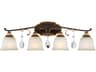 Metropolitan Chateau Nobles 4-Light Raven Bronze Sunburst Gold Crystal Glass Vanity Light