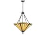 Meyda Belvidere 3-Light Mahogany Bronze Glass Tiffany Pendant
