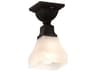 Meyda Bungalow 1-Light Oil Rubbed Bronze Glass Flush Mount