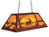 Meyda Elk At Lake 6-Light Rust Brown Island Pendant