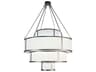 Meyda Jayne 12-Light Pewter White Drum Tiered Pendant