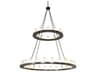 Meyda Loxley 36-Light Timeless Bronze Glass LED Cylinder Round Chandelier