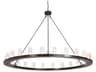 Meyda Loxley 24-Light Timeless Bronze Glass Cylinder Round Chandelier