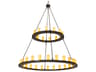 Meyda Loxley 36-Light Timeless Bronze Cylinder Round Tiered Chandelier