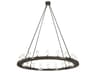 Meyda Loxley 20-Light Timeless Bronze Glass Cylinder Round Chandelier