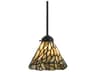 Meyda Willow 1-Light Black Mini Pendant