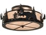 Meyda Moose At Dusk 2-Light Black Silver Mica Drum Flush Mount