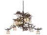 Meyda Pine Branch 12-Light Vintage Copper Glass Lantern Chandelier