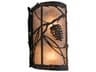 Meyda Whispering Pines 2-Light Black Glass Wall Sconce