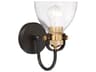 Minka Lavery Monico 1-Light Painted Bronze Natural Brush Glass Wall Sconce