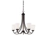 Minka Lavery Overland Park 5-Light Vintage Bronze Glass Bell Chandelier