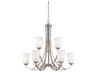Minka Lavery Overland Park 9-Light Brushed Nickel Glass Bell Tiered Chandelier